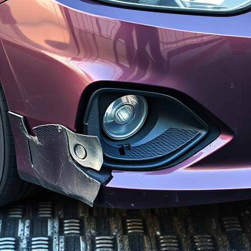 damaged car bumper