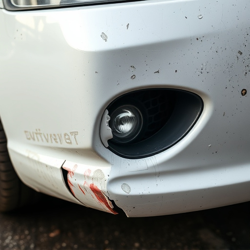damaged car bumper