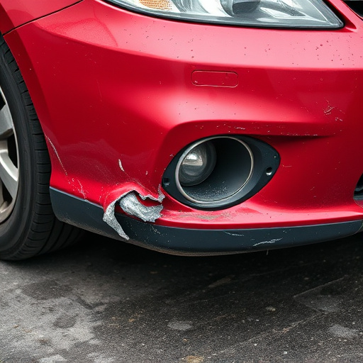 damaged car bumper