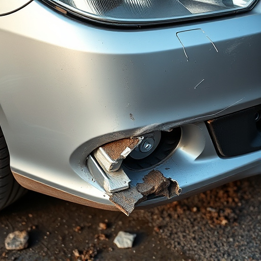 damaged car bumper