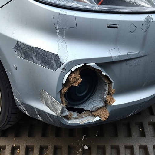 damaged car bumper