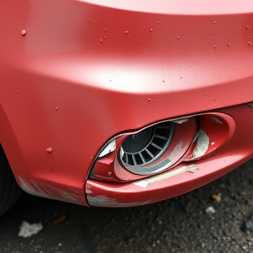 damaged car bumper