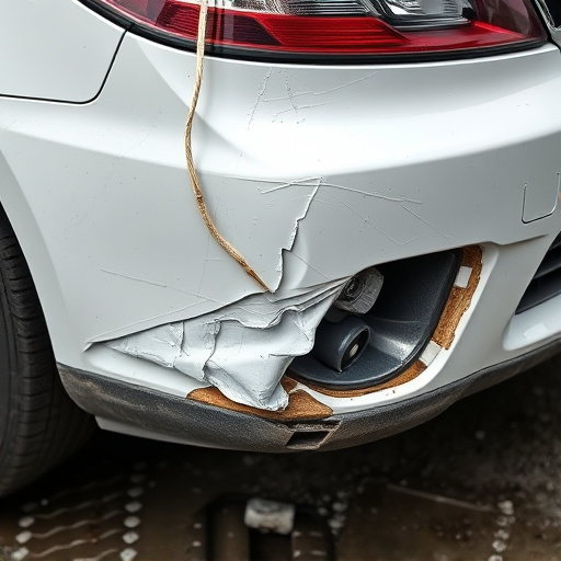 damaged car bumper