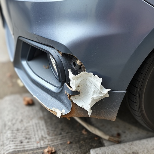 damaged car bumper
