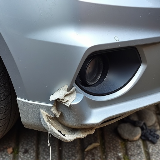 damaged car bumper