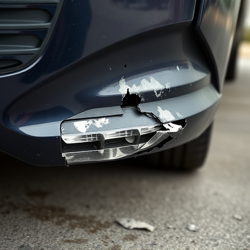damaged car bumper