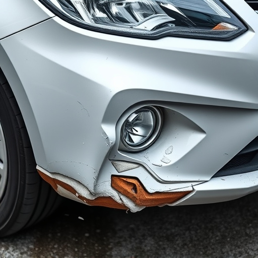 damaged car bumper