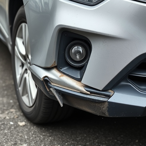 damaged car bumper