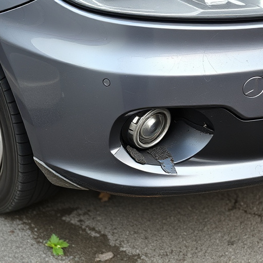 damaged car bumper