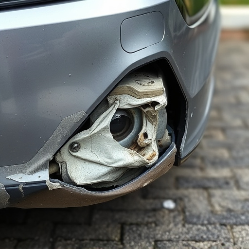 damaged car bumper
