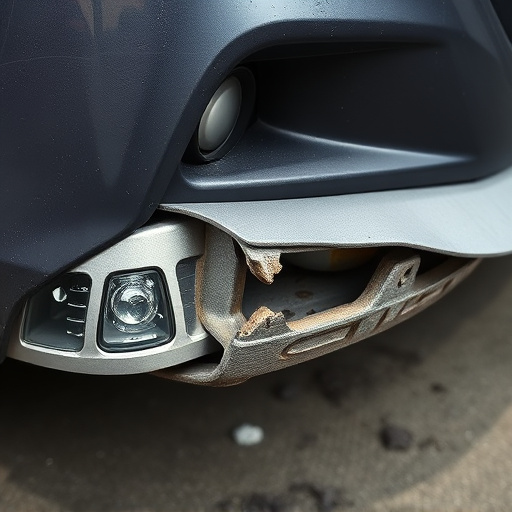 damaged car bumper