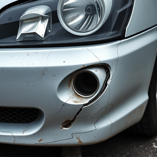 damaged car bumper
