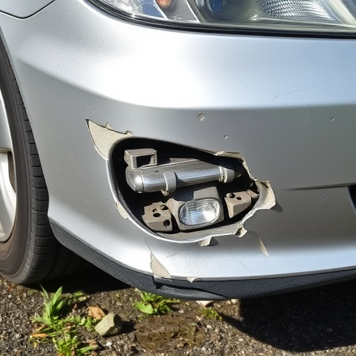 damaged car bumper
