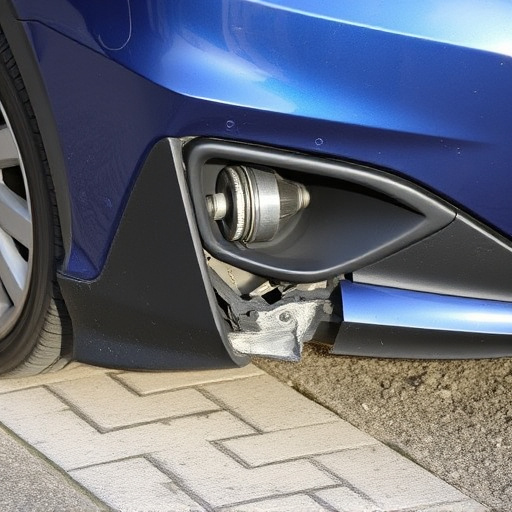 damaged car bumper