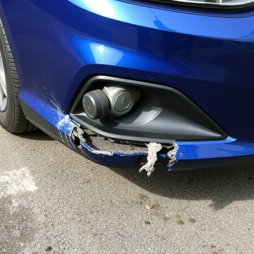 damaged car bumper