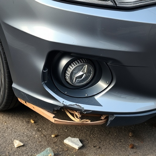 damaged car bumper