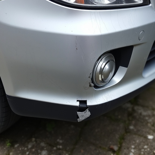 damaged car bumper