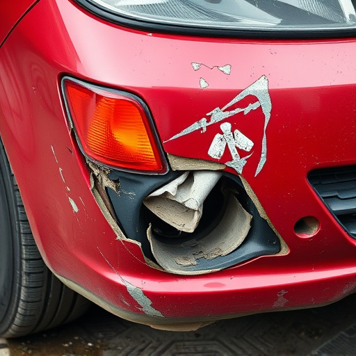 damaged car bumper
