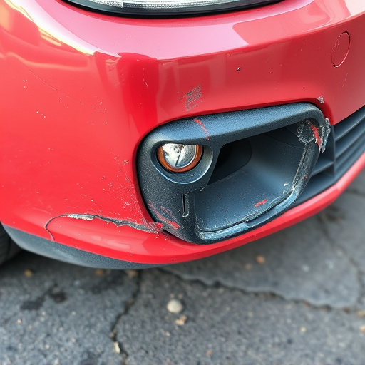 damaged car bumper