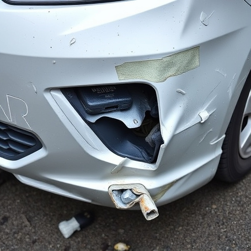 damaged car bumper