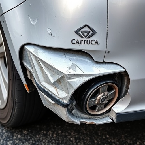 damaged car bumper