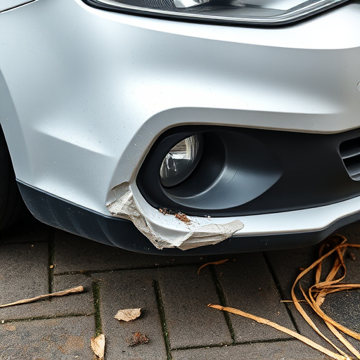damaged car bumper