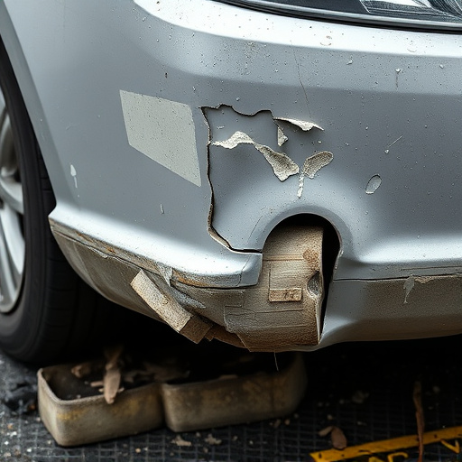 damaged car bumper