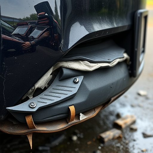 damaged car bumper