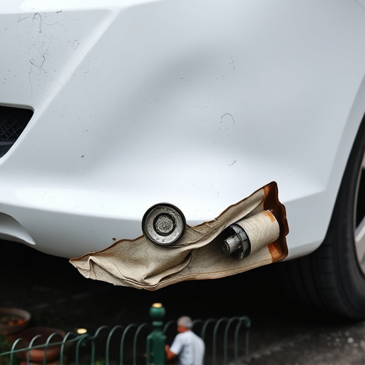 damaged car bumper