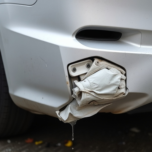 damaged car bumper