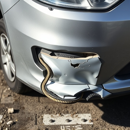 damaged car bumper