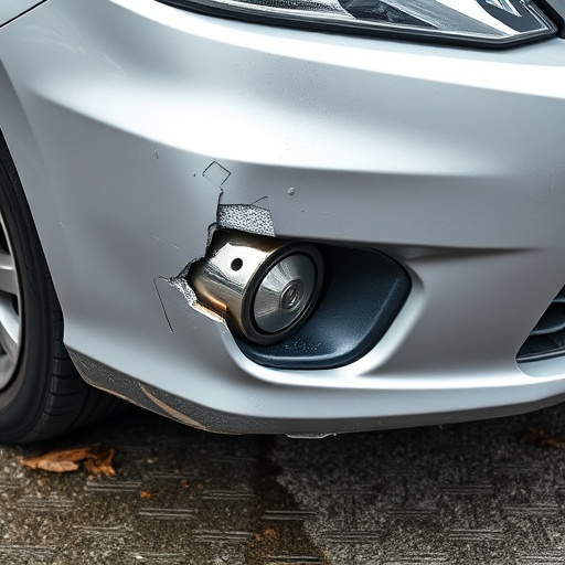 damaged car bumper