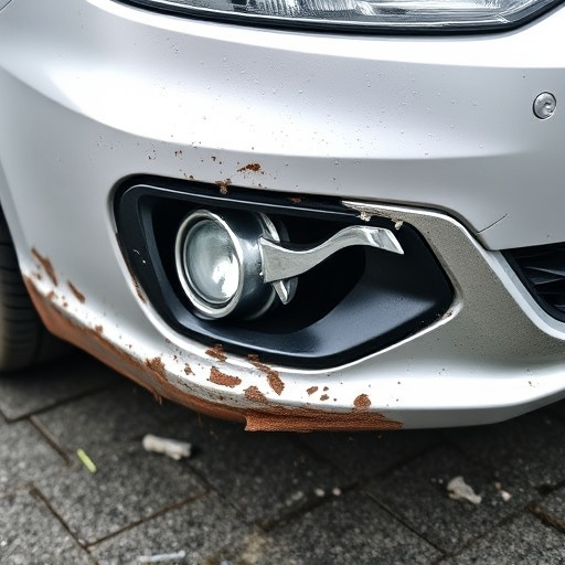 damaged car bumper