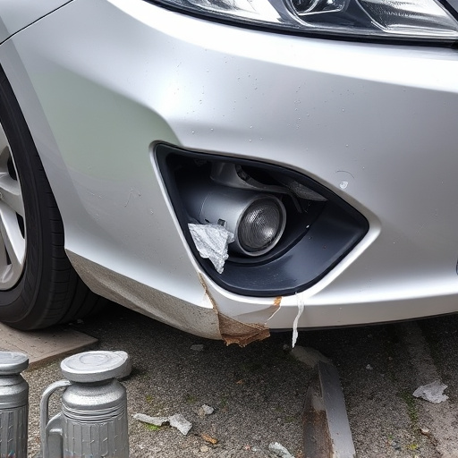 damaged car bumper