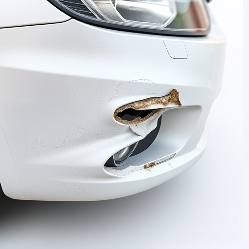 damaged car bumper
