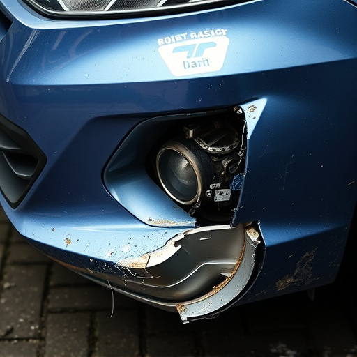 damaged car bumper