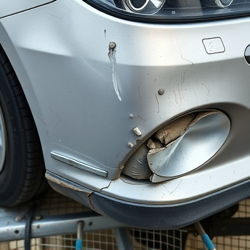 damaged car bumper