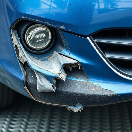 damaged car bumper