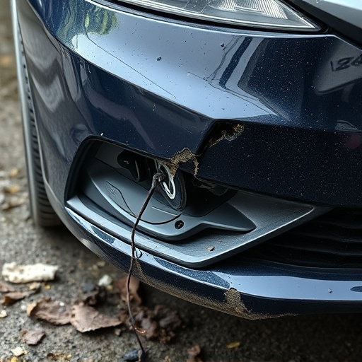 damaged car bumper