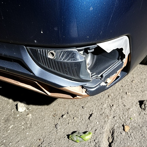 damaged car bumper
