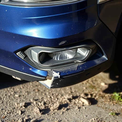damaged car bumper