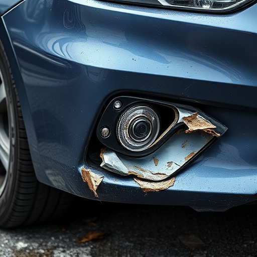 damaged car bumper
