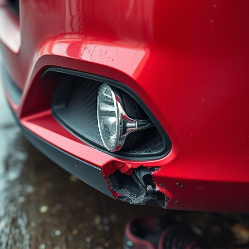 damaged car bumper