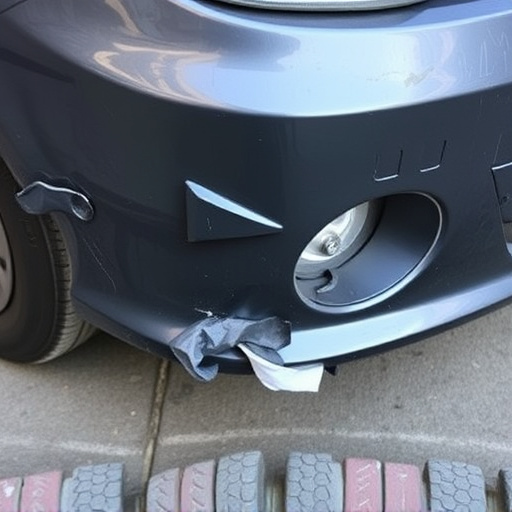 damaged car bumper