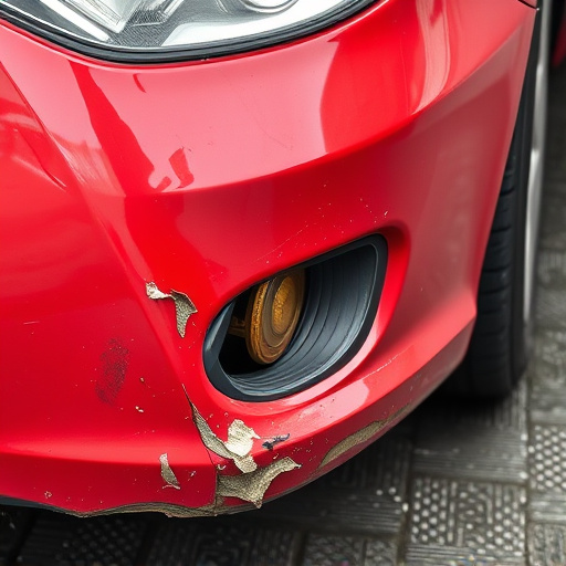 damaged car bumper