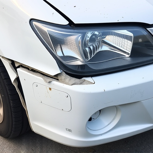 damaged car bumper