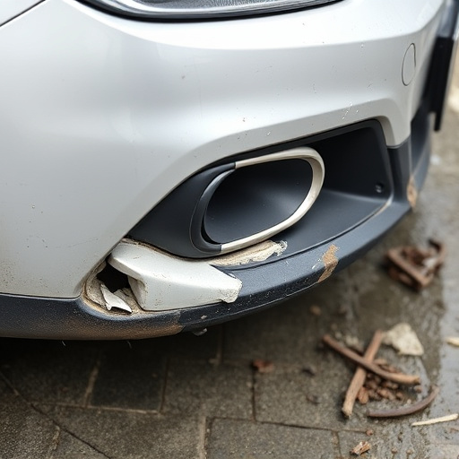 damaged car bumper