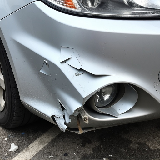 damaged car bumper