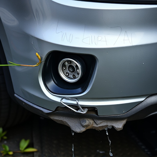 damaged car bumper