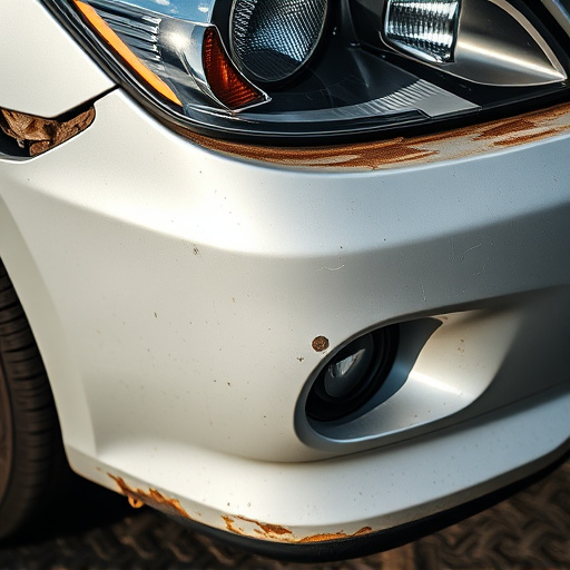 damaged car bumper